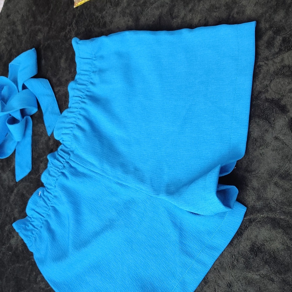 Women's Blue Shorts LOFT OUTLET WOMENS BLUE ππππ SHORTS WITH BELT WRAP - Picture 9 of 12